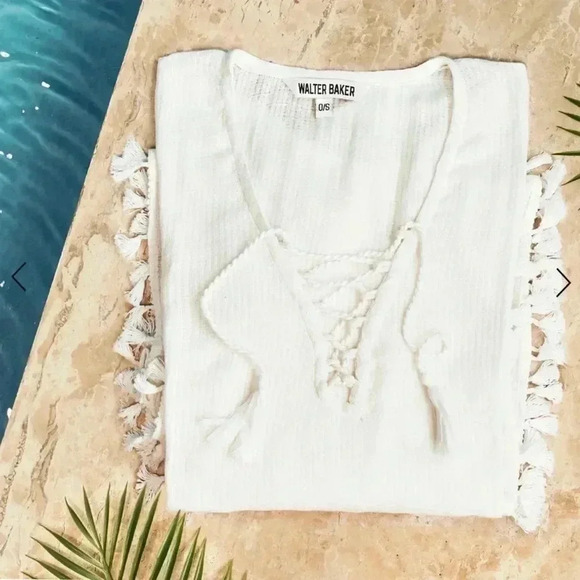 WALTER BAKER Acapulco Kaftan Cover Up in Ivory New With Tag - Picture 4 of 7